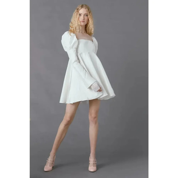 Macgraw Romantic Mini Dress Ivory Size 4 - Picture 2 of 10